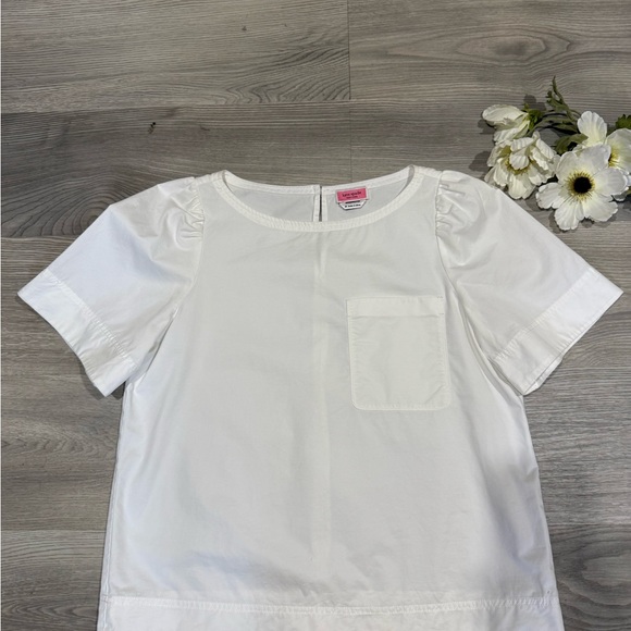 Kate Spade White Puff Sleeve Top with pocket - Picture 7 of 10